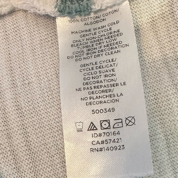 LOFT Hooded Green White Striped Top Size S - Picture 4 of 4